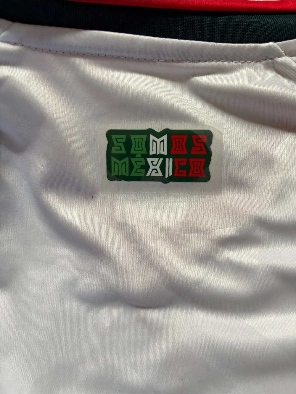 adidas White Mexico Soccer Jersey with Red and Black Trim